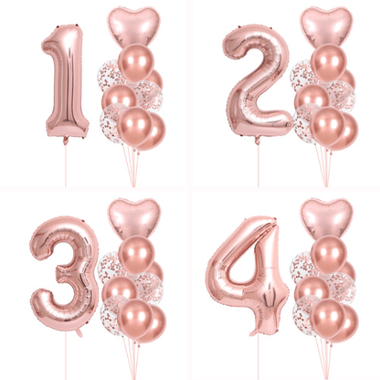 10-Pack Rose Golden Birthday Number Set - Luxurious Decorative Numbers for Parties, Celebrations, and Special Occasions - Perfect for Halloween, Thanksgiving, Christmas, Easter, Eid Al-Adha, and More!