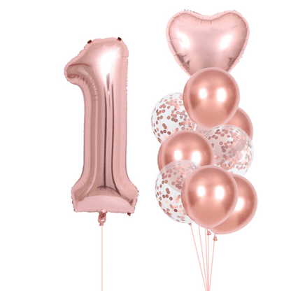 10-Pack Rose Golden Birthday Number Set - Luxurious Decorative Numbers for Parties, Celebrations, and Special Occasions - Perfect for Halloween, Thanksgiving, Christmas, Easter, Eid Al-Adha, and More!