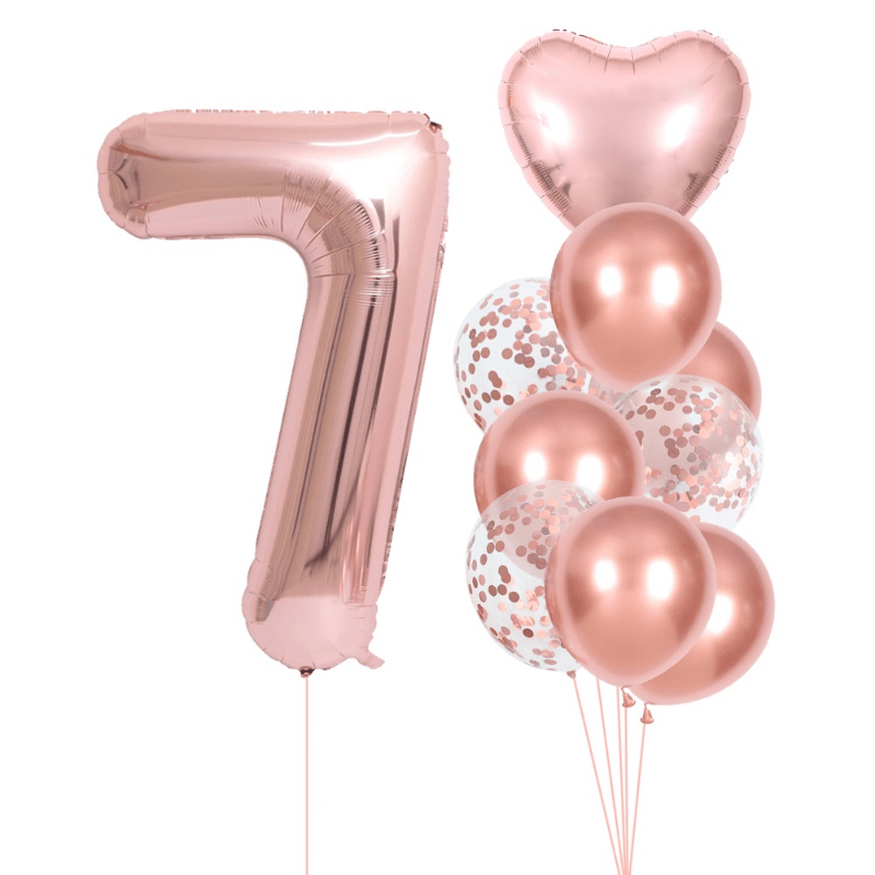 10-Pack Rose Golden Birthday Number Set - Luxurious Decorative Numbers for Parties, Celebrations, and Special Occasions - Perfect for Halloween, Thanksgiving, Christmas, Easter, Eid Al-Adha, and More!