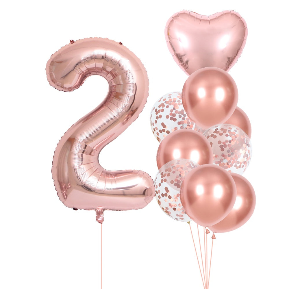 10-Pack Rose Golden Birthday Number Set - Luxurious Decorative Numbers for Parties, Celebrations, and Special Occasions - Perfect for Halloween, Thanksgiving, Christmas, Easter, Eid Al-Adha, and More!