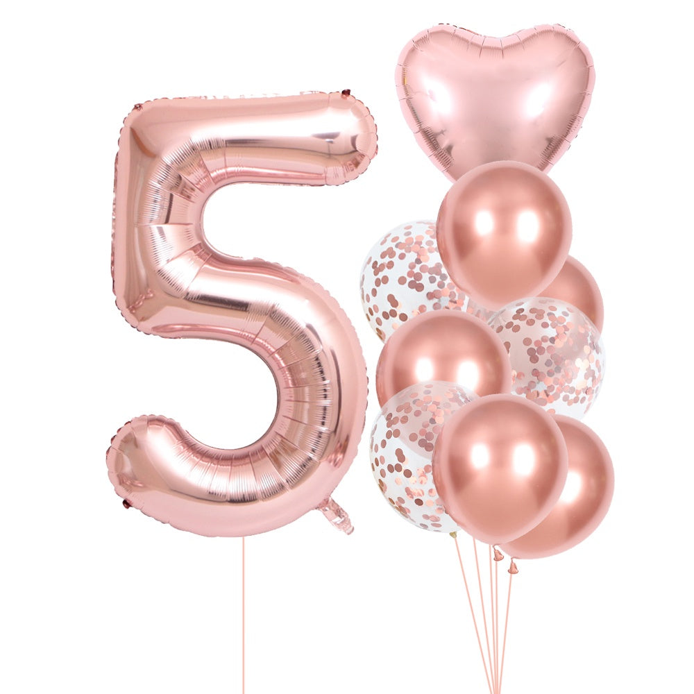 10-Pack Rose Golden Birthday Number Set - Luxurious Decorative Numbers for Parties, Celebrations, and Special Occasions - Perfect for Halloween, Thanksgiving, Christmas, Easter, Eid Al-Adha, and More!