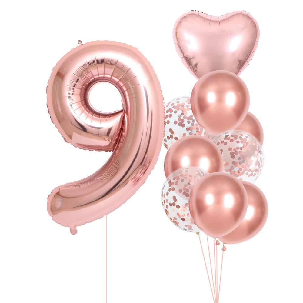 10-Pack Rose Golden Birthday Number Set - Luxurious Decorative Numbers for Parties, Celebrations, and Special Occasions - Perfect for Halloween, Thanksgiving, Christmas, Easter, Eid Al-Adha, and More!