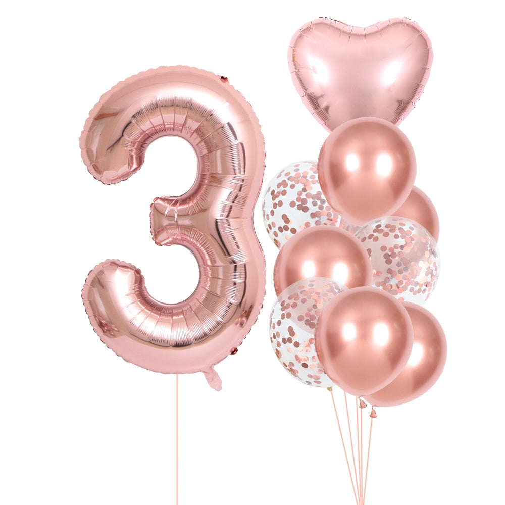 10-Pack Rose Golden Birthday Number Set - Luxurious Decorative Numbers for Parties, Celebrations, and Special Occasions - Perfect for Halloween, Thanksgiving, Christmas, Easter, Eid Al-Adha, and More!