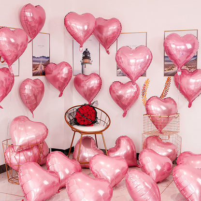 10pcs/set 18-Inch Shimmering Silver Pink Aluminum Film Love Balloons - Perfect Party Decorations for Valentines Day, Easter, and Birthday Celebrations - Great Gifts for Boys and Girls to Enjoy Fun Playtime Activities