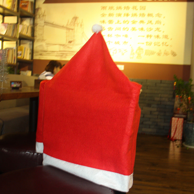 2/4/8pcs, Polyester Chair Cover, Christmas Decorations, Christmas Chair Cover, Christmas Hat, Christmas Holiday Supplies, Christmas Large Chair Cover, Room Decor For kitchen