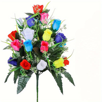 Elegant Artificial Rose Graveyard Flowers - Perfect for Memorials, Funerals & Cemetery Decor
