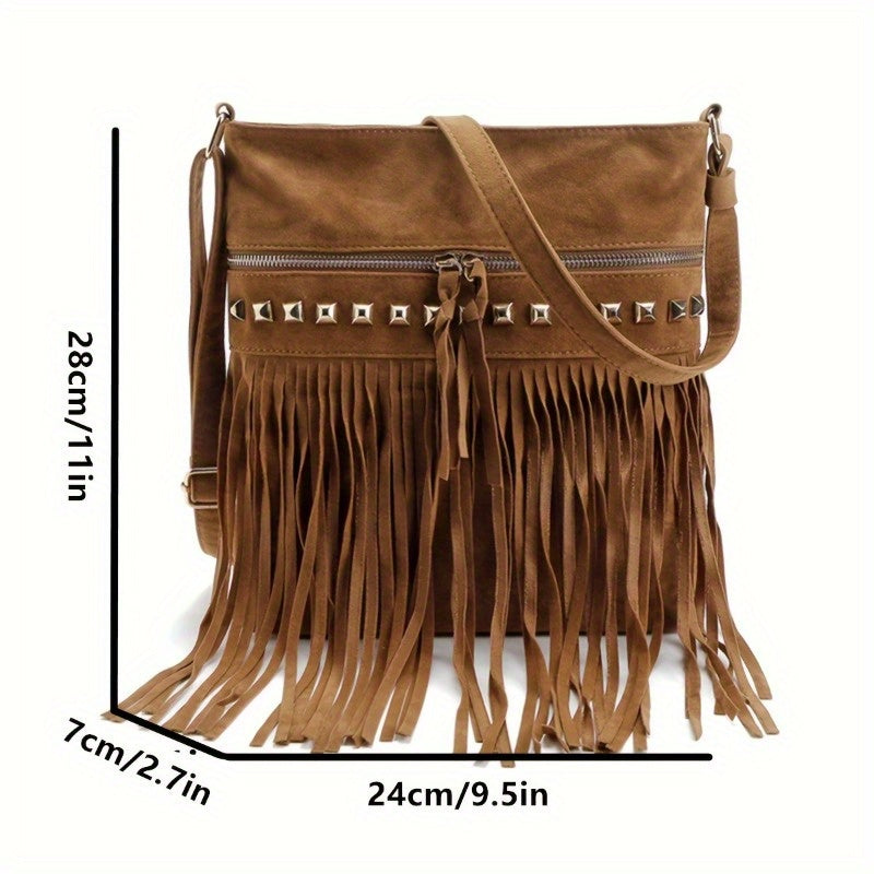[Fast Arrival] Stylish Retro Tassel Messenger Bag - Bohemian Shoulder Bag for Women with Wallet