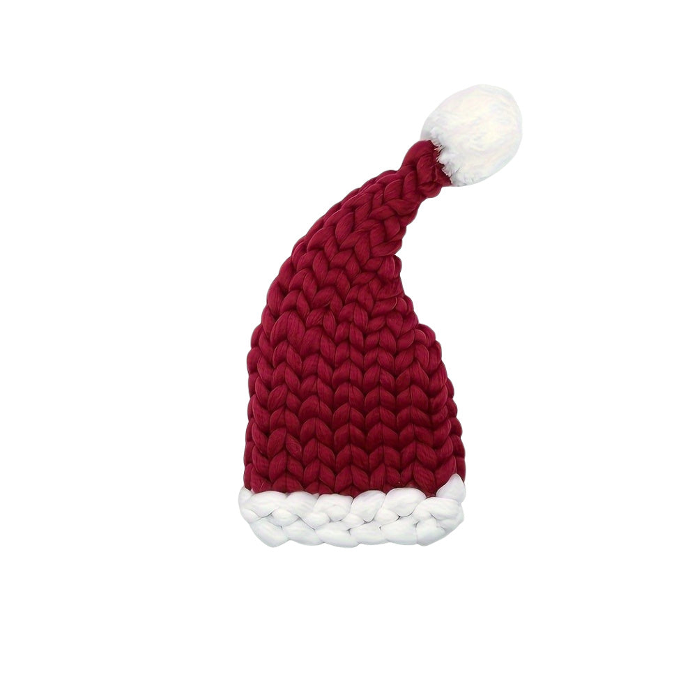 Cozy Knit Christmas Hat - Festive Holiday Headwear, Perfect for Party Favors & Gifts, Stretchy Polyester, Christmas Decor
