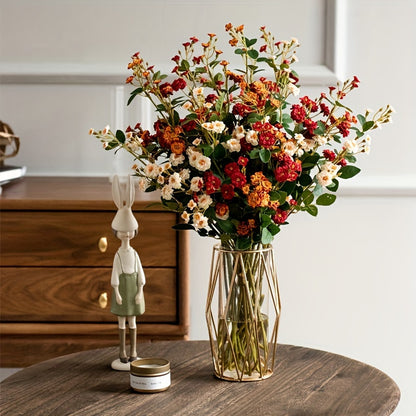 6-Pack Realistic Touch Artificial Roses, Mixed Faux Flowers for Wedding and Engagement Centerpiece, Home Decor, Farmhouse Living Room, Christmas, Thanksgiving, Valentine's Day - Plastic, Tabletop, No Container, Multi-Room Use