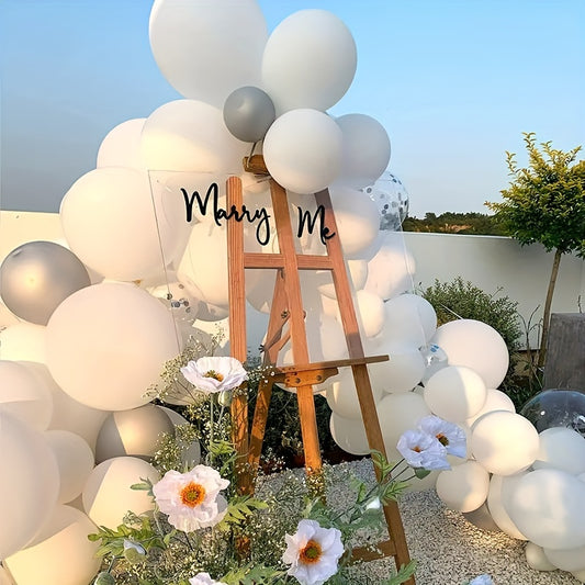 50pcs, White Balloons, 12in/10in/5inch Room Decor Balloons, Birthday Party Decor, Chrismas Decor, Wedding Decor, Halloween Decor Latex Balloons