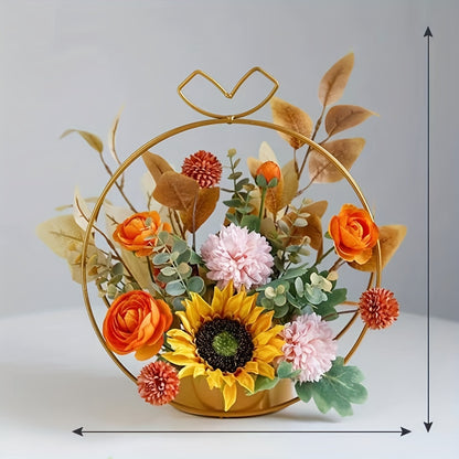 1pc Spring Flower Basket Artificial Flower, Premium Oxidation Resistance Real Touch Fake Flowers With Stems For Wedding Arrangement, Bridal Bouquet, Centerpiece, Garden, Yard, Wedding, Birthday, Shower Decor, Aesthetic Room Decor, Home Decor