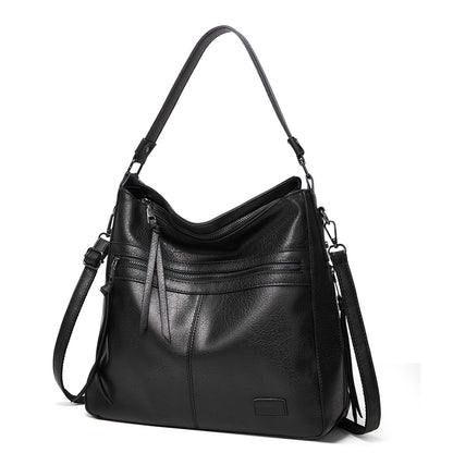 2025 popular new women's bags,  retro fashion tote big bags, casual soft leather bags, one-shoulder messenger handbags.