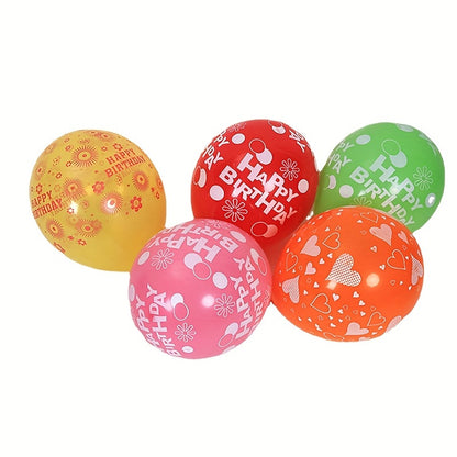 10pcs Latex Happy Birthday Balloons 12 Inch, "HAPPY BIRTHDAY" Colorful Latex Balloons, Party Beautiful Flowers Birthday Balloon Decoration Multicolor Easter gift