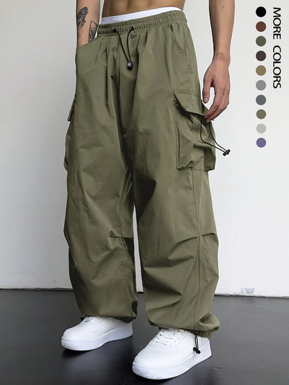 Men's Chic Y2k Loose Fit Cargo Pants - Flap Pocket, Comfortable, Relaxed Style, Streetwear-Inspired, Versatile, and Practical - Perfect for Casual Daily Wear