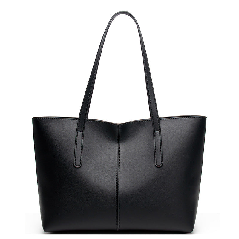 2025 popular new fashion women's bag PU splicing bag simple tote bag leisure bag handbag Popular trade women's bag
