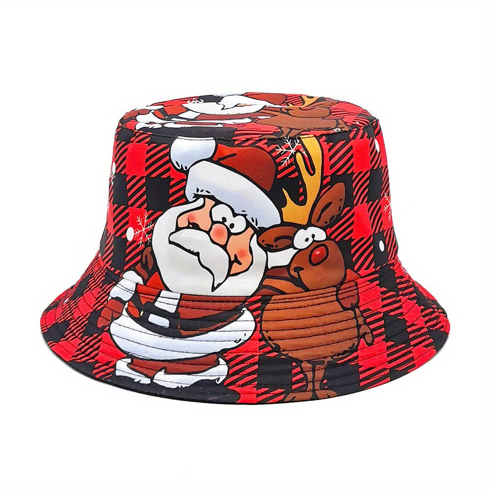 Santa Claus pattern cute fisherman hat Christmas party dress up hat