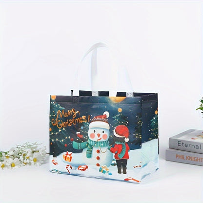 Luxurious Christmas Tote Bag - Spacious, Portable, Foldable, Woven Storage Handbag for Gifts, Shopping, and Travel - Large Capacity, Reusable, and Stylish