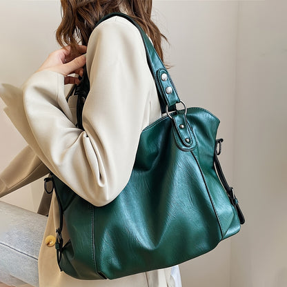 [Fast Arrival] Luxurious Soft Tote Bag - Large Capacity Women's Shopper Bag for Travel and Daily Use - High-Quality Black Zipper Fashion Bag with Portable Design and Solid Color