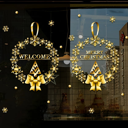 1pc, Christmas Decorations Static Stickers, Window Stickers Pull Flags Glass Window Christmas Tree Stickers Creative Atmosphere Scene Layout, Scene Decor, Festivals Decor, Home Decor, Corridors Decor, Offices Decor, Yard Decor, Christmas Decor