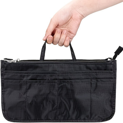 13-Pocket Purse Organizer Insert for Handbags, Nylon Bag Organizers Inside Tote Pocketbook with Spacious Compartments