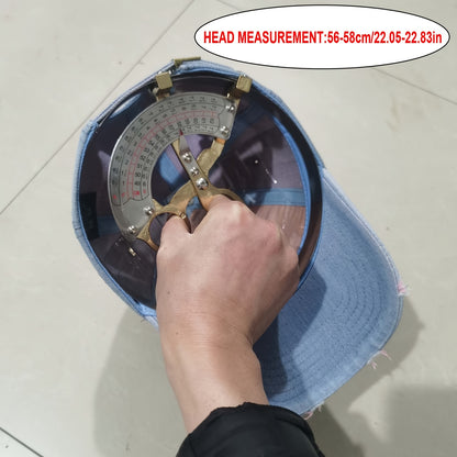 Trendy 1pc Distressed Denim Cap - Rugged Style – Versatile for Casual Wear in Spring to Autumn