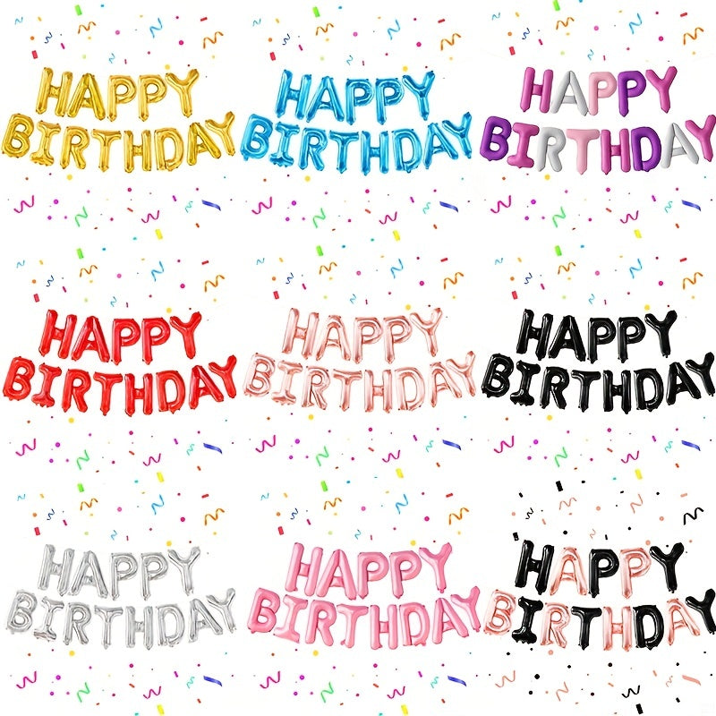 13pcs Golden Foil Letter Balloons Set - Luxurious Happy Birthday Decoration, Photo-Ready Party Supplies, Aesthetic Room Decor, and Festive Party Decorations - Perfect for Celebrations and Special Occasions