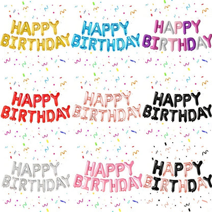 13pcs Golden Foil Letter Balloons Set - Luxurious Happy Birthday Decoration, Photo-Ready Party Supplies, Aesthetic Room Decor, and Festive Party Decorations - Perfect for Celebrations and Special Occasions