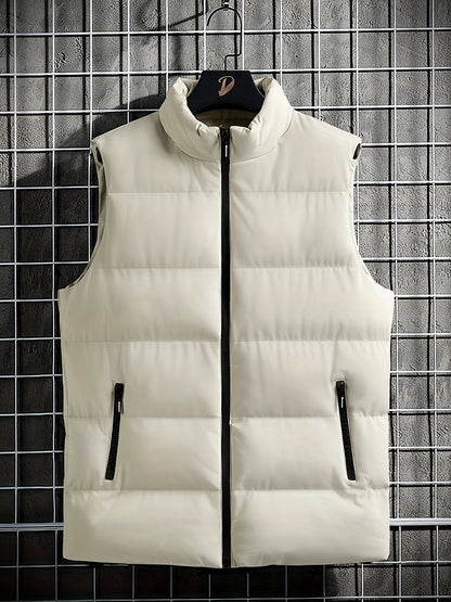 Mens Quilted Insulated Down Vest - Sleeveless Puffer Style for Ultimate Warmth - Zippered Pockets perfect for Winter Sports & Travel Adventures