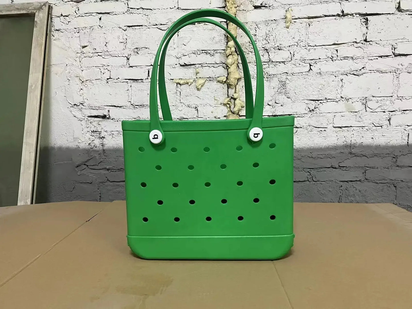 Large Boggs Beach Bag Baseball Summer Rugby EVA Beach Basket Womens Picnic Handbag Hole Waterproof Handbag Shoulder Bag 240529
