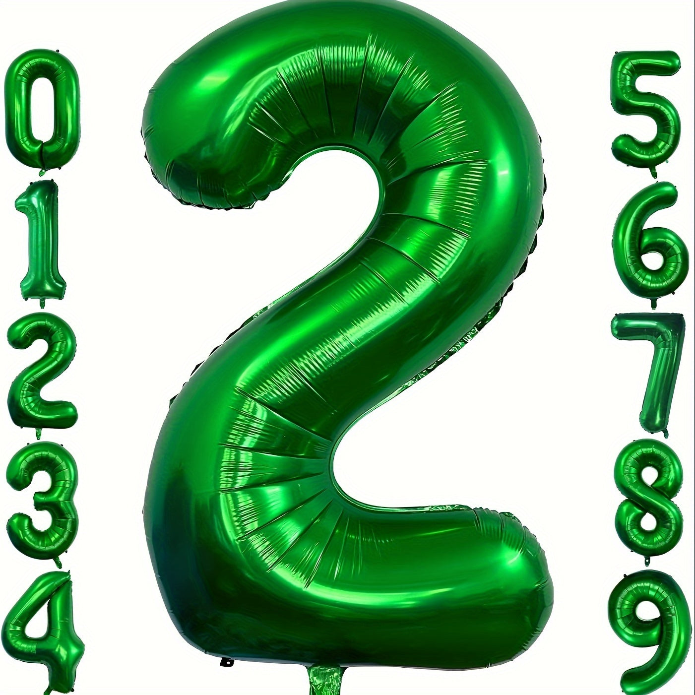 1pc, 32-inch Foil Green Number 0-9 Balloon for Birthday, Anniversary, Graduation, Home Room Decor, Atmosphere Background Layout, Party Decor Supplies