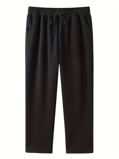 Plus Size Men's Comfortable Sports Casual Pants - Oversized Fashionable Design, Stretchy Fabric, Multiple Pockets, Perfect for Fall and Winter Seasons - Men's Clothing for Everyday Wear