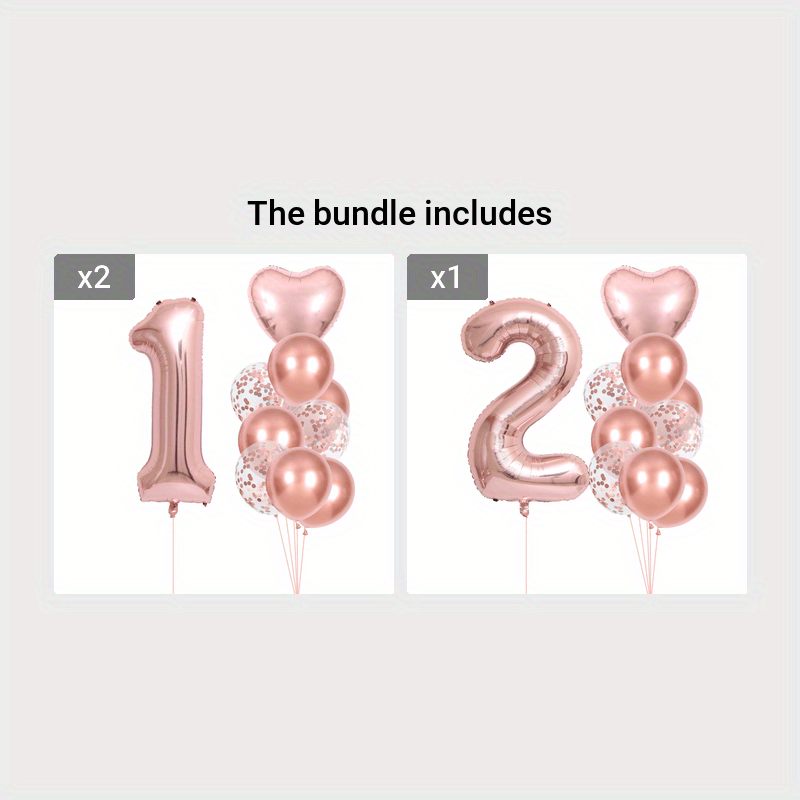 10-Pack Rose Golden Birthday Number Set - Luxurious Decorative Numbers for Parties, Celebrations, and Special Occasions - Perfect for Halloween, Thanksgiving, Christmas, Easter, Eid Al-Adha, and More!