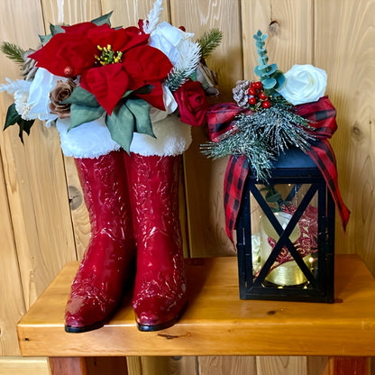 Artificial Christmas Flowers Set, Red Roses & Greenery, DIY Wedding Bouquet, Centerpiece, Home & Kitchen Decor, Plastic, All-Season, for Living Room, Christmas, Halloween, Easter, Thanksgiving, St. Patrick's Day, Rose Type, Tabletop Display, No Power Requ
