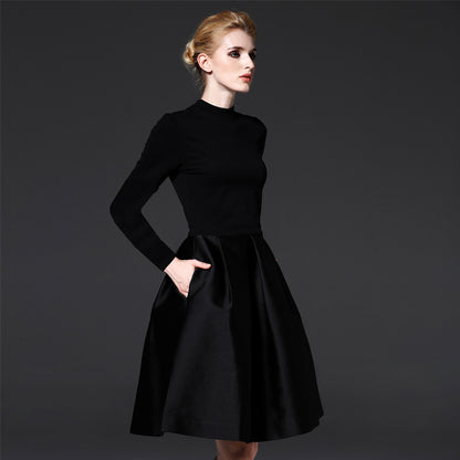 Spring and summer 2023 new European and American women's fashion classics Hepburn style versatile little black dress slimming dress dress