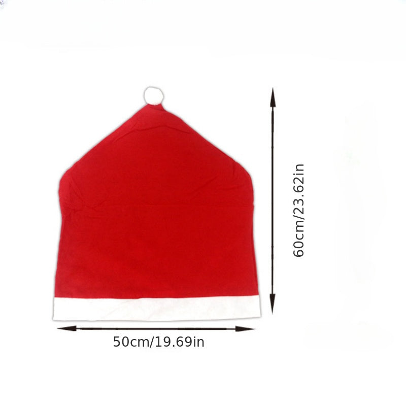 2/4/8pcs, Polyester Chair Cover, Christmas Decorations, Christmas Chair Cover, Christmas Hat, Christmas Holiday Supplies, Christmas Large Chair Cover, Room Decor For kitchen
