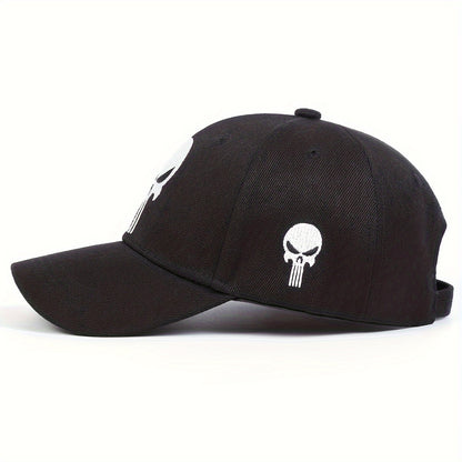 1pc Unisex Cartoon Skull Embroidered Adjustable Breathable Baseball Cap - Ultra Lightweight, Slight Stretch, Polyester Fiber Filled, Casual Style for Outdoor Sports and Daily Wear