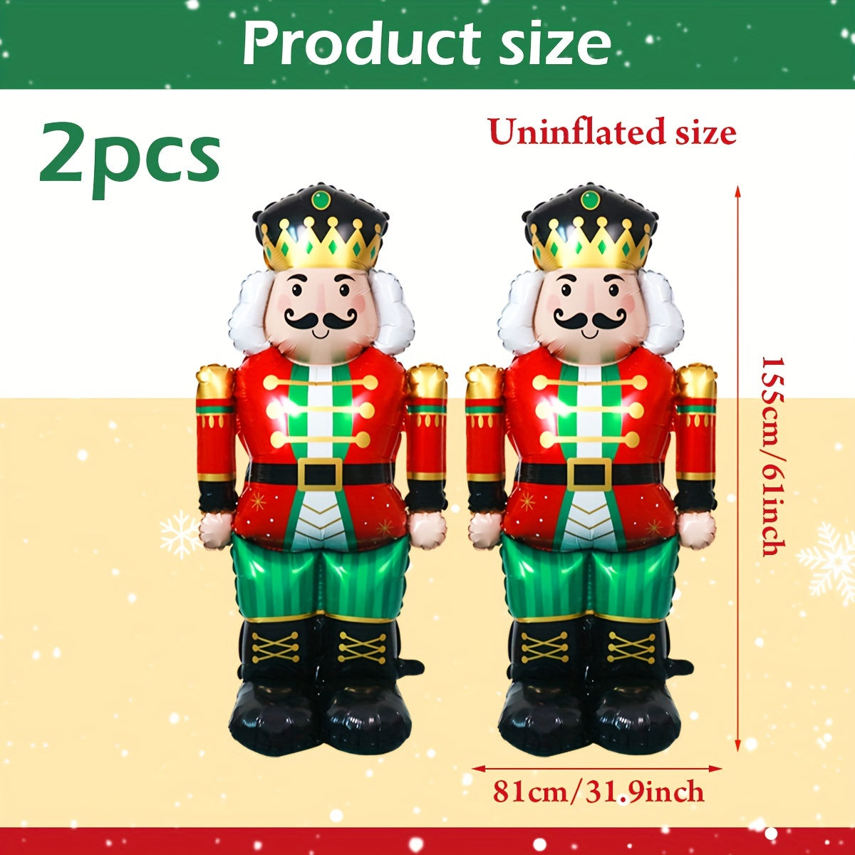 2pcs 61 Inch Large Standing Walnut Guard Balloon with Base - Perfect Christmas Decoration Foil Balloon for Theme Events, Scene Decor, and Party Celebrations