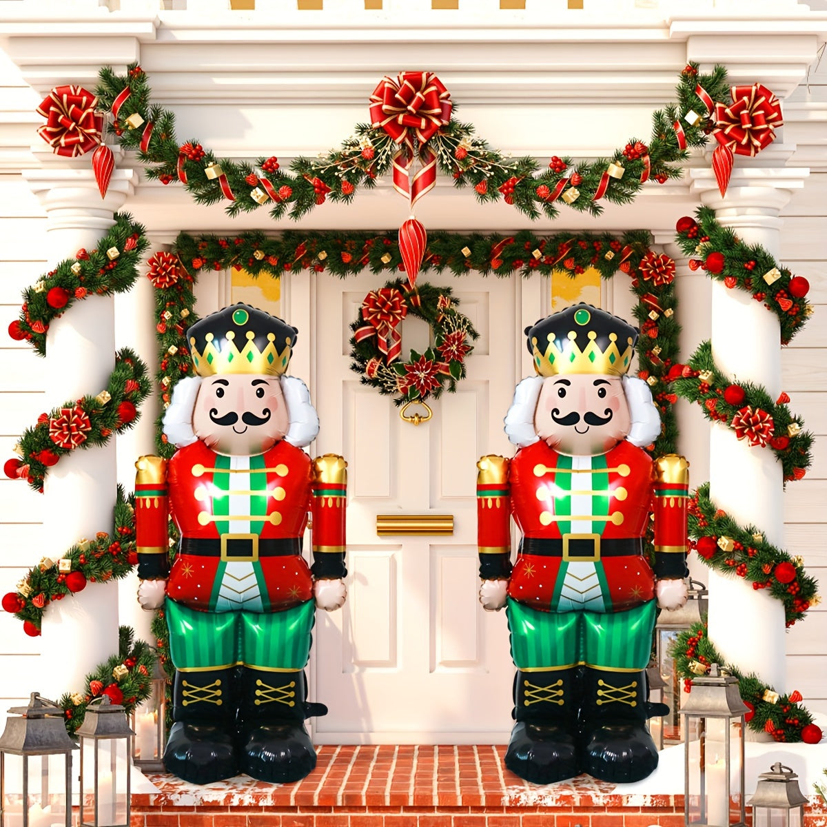 2pcs 61 Inch Large Standing Walnut Guard Balloon with Base - Perfect Christmas Decoration Foil Balloon for Theme Events, Scene Decor, and Party Celebrations