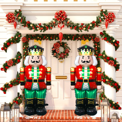 2pcs 61 Inch Large Standing Walnut Guard Balloon with Base - Perfect Christmas Decoration Foil Balloon for Theme Events, Scene Decor, and Party Celebrations