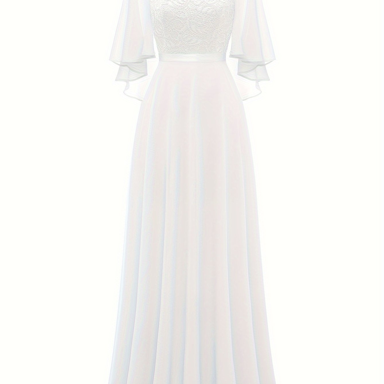 VAKKV Timeless Solid Lace Aline Bridesmaid Dress - Chic Crew Neckline, Flattering Wedding Party Gown - Premium Womens Fashion