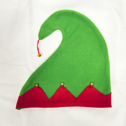 1pc, Christmas Elf Hat Christmas Elf Style Hat Red Green Hat Flannelette Bell Festival Party Headwear, Christmas Deocrations, Navidad, Headwear, Daily Party Supplies, Party Home Supplies, Party Gifts, Holiday Supplies, Festival Supplies