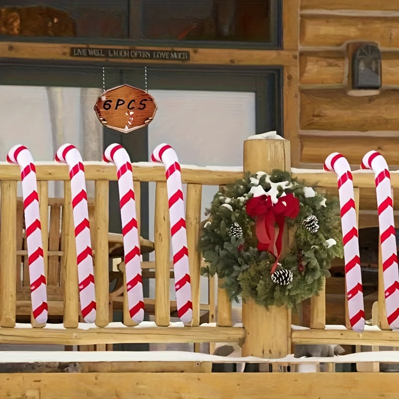 Giant Inflatable Christmas Candy Cane Balloon - 70.9" Tall, Reusable PVC Holiday Decor for Home & Party Atmosphere, Perfect for Christmas Celebrations, Carnival Themed Events, No Power Needed