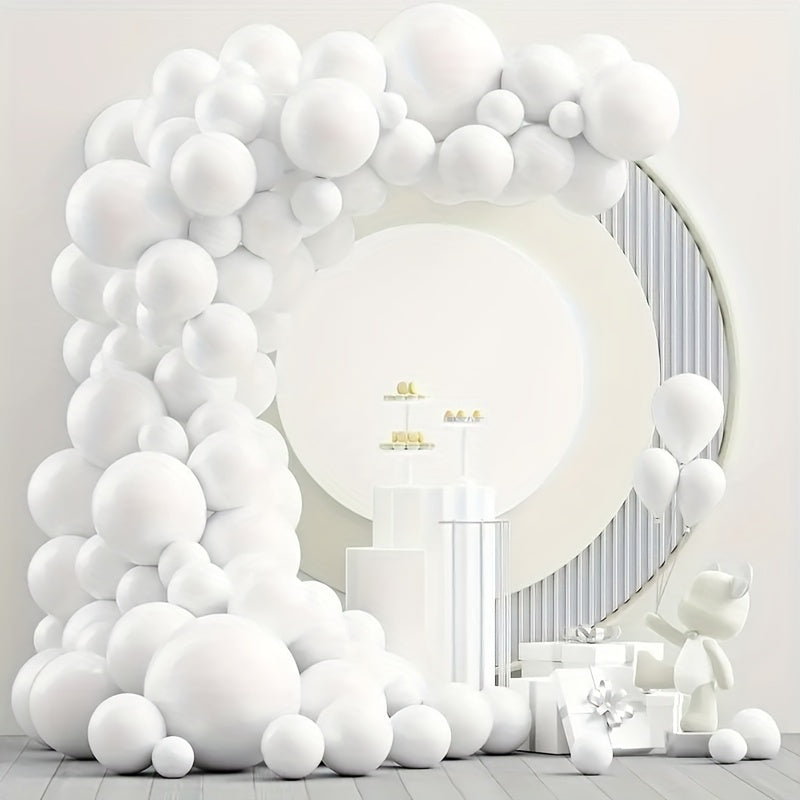 50pcs, White Balloons, 12in/10in/5inch Room Decor Balloons, Birthday Party Decor, Chrismas Decor, Wedding Decor, Halloween Decor Latex Balloons