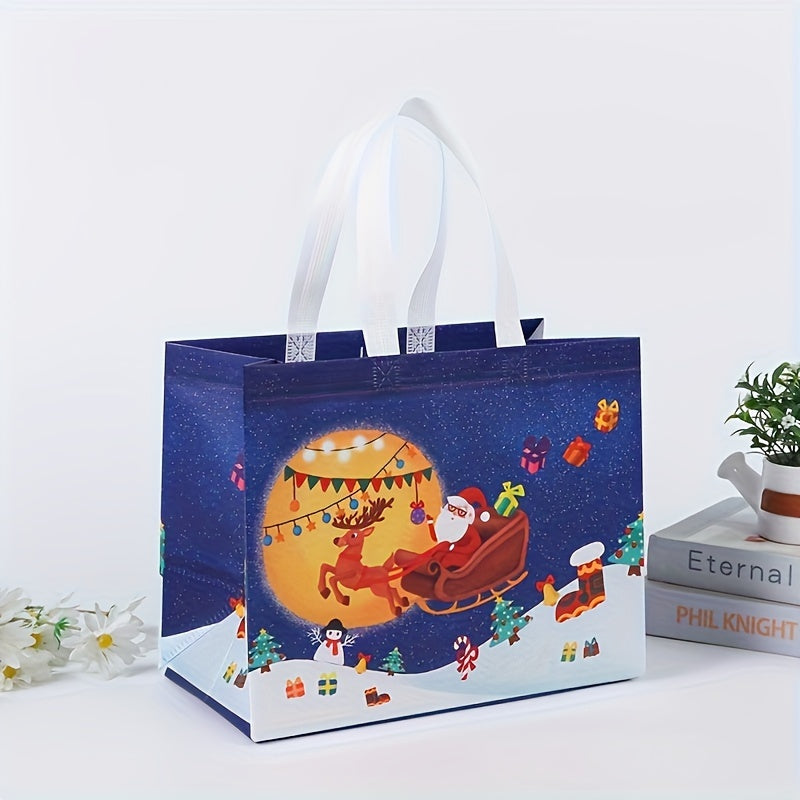 Luxurious Christmas Tote Bag - Spacious, Portable, Foldable, Woven Storage Handbag for Gifts, Shopping, and Travel - Large Capacity, Reusable, and Stylish