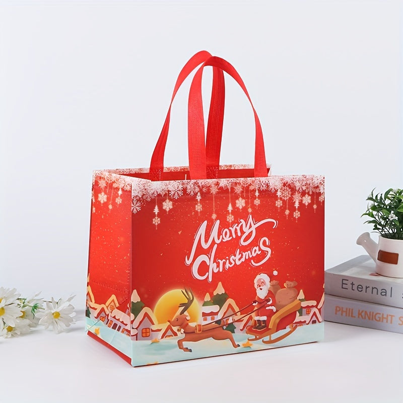 Luxurious Christmas Tote Bag - Spacious, Portable, Foldable, Woven Storage Handbag for Gifts, Shopping, and Travel - Large Capacity, Reusable, and Stylish