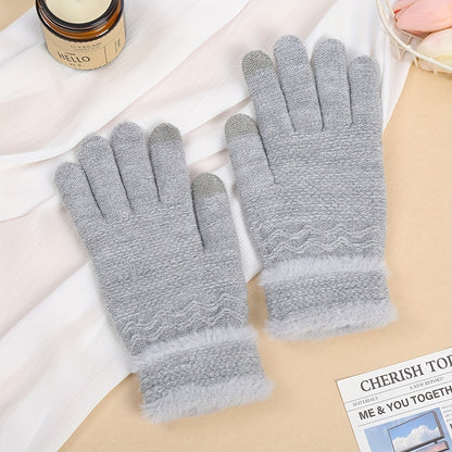 CozyTouch Gloves - Soft, Warm, and Water-Resistant Full Finger Knitted Gloves with Touch Screen Compatibility, Elastic Fitting, and Fleece Lining for Cold Weather Outdoor Activities - One Size Fits Most, Solid Colors