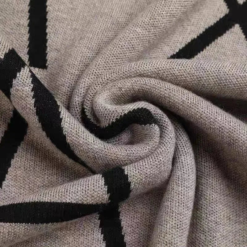 Men's Sweaters high-end brand designer winter wool Pullover fashion black sweater men's geometric printing knitted casual men's wear 231021