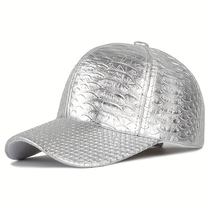 Stylish Crocodile Pattern PU Leather Baseball Cap - Lightweight, Non-Stretch, Hand Washable Street Hip Hop Sun Hat for Everyday Wear