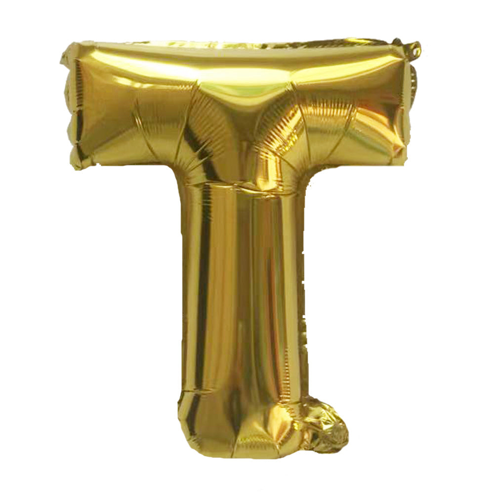 1pc Golden Letters Aluminum Film Number Balloons (16 "), Birthday Party Decoration