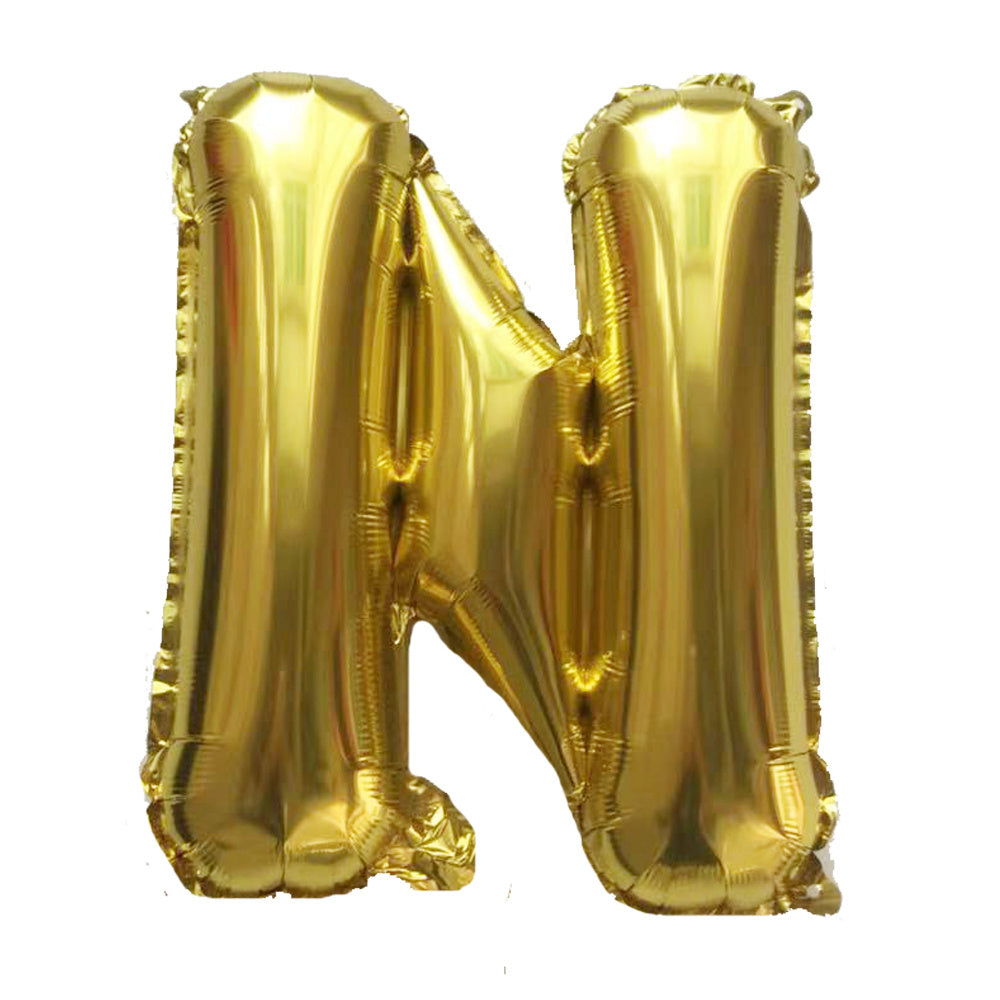 1pc Golden Letters Aluminum Film Number Balloons (16 "), Birthday Party Decoration